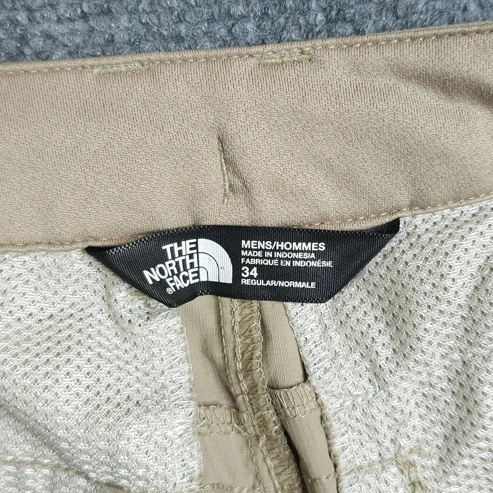 The North Face Shorts Mens 34 Beige Khaki Tan Nylon Hiking Outdoor Drawstring